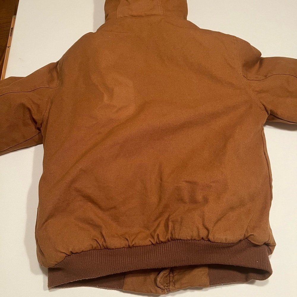 EUC Canada Workgear Kid's Wip Brown Heavy Outdoor Pocket Hood Jacket Size L - Picture 6 of 9